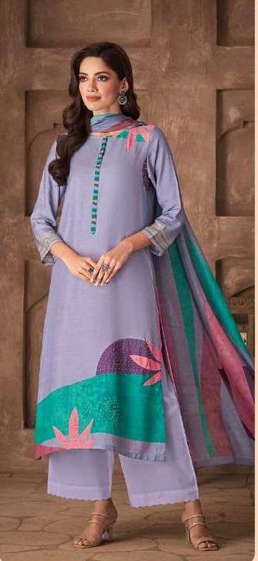 My Fashion Road Sahiba Itra Exclusive Designer Silk Salwar Suit | Purple