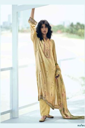 My Fashion Road Varsha Ehrum Ruhaniyat Exclusive Silky Satin Salwar Kameez | Yellow