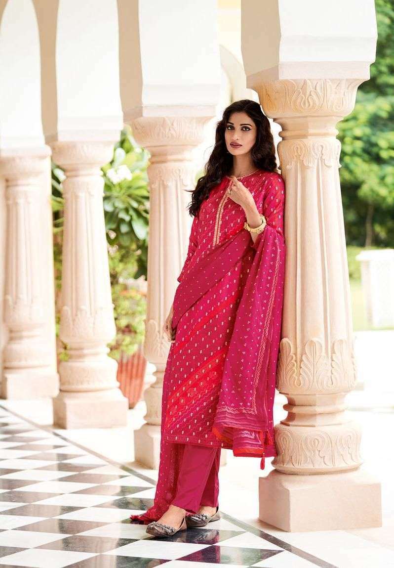 Buy Pink Brocade Girls Salwar Suit (NFG-180) Online