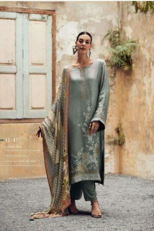 My Fashion Road Varsha Shades Of Love Pakistani Print Muslin Salwar Suit | Grey