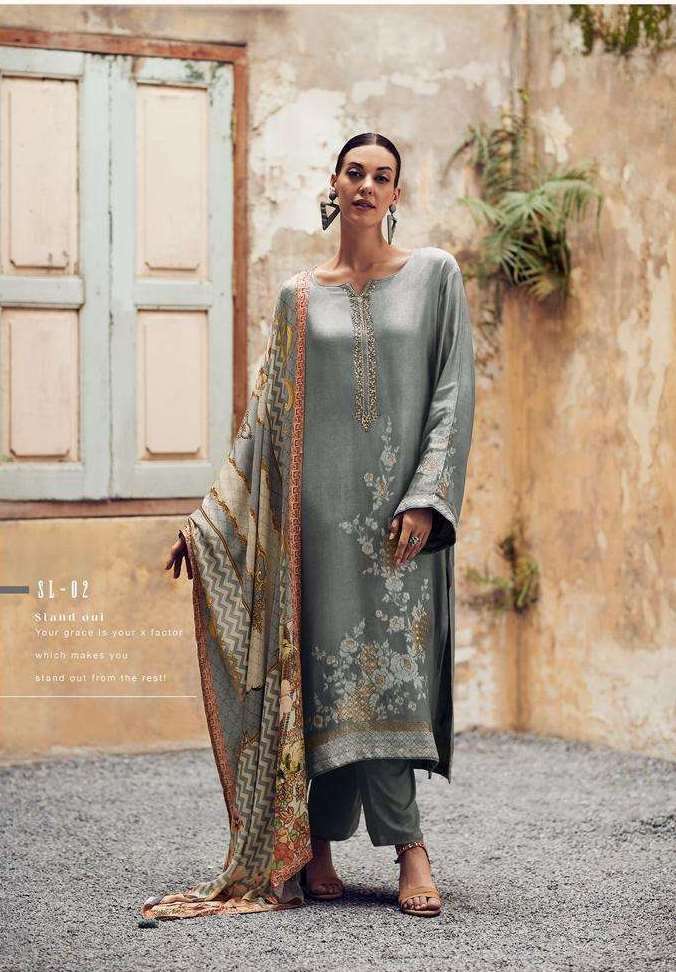 Pure Muslin Silk Premium Printed Pakistani Suit