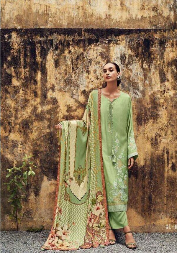 My Fashion Road Varsha Shades Of Love Pakistani Print Muslin Salwar Suit | Green