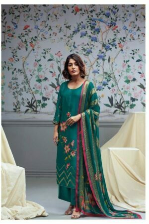 My Fashion Road Ganga Bloom Plazzo Silk Unstitched Dress Material | Ferozi