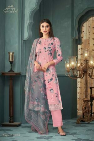 My Fashion Road Shiddat Kian Cotton Cambric Pant Style Dress Material | Lilac