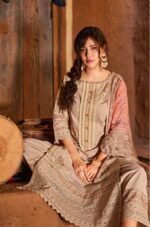 My Fashion Road Jay Vijay Purvai Cotton Pant Style Dress Material | Beige