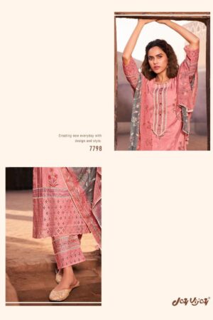 My Fashion Road Jay Vijay Purvai Cotton Pant Style Dress Material | Peach