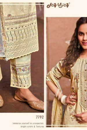My Fashion Road Jay Vijay Purvai Cotton Pant Style Dress Material | Green
