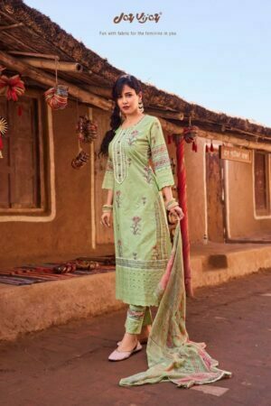 My Fashion Road Jay Vijay Purvai Cotton Pant Style Dress Material | Pista