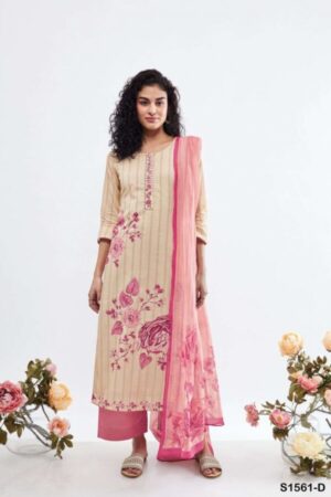 My Fashion Road Ganga Alice Cotton Plazzo Dress Material | Pink