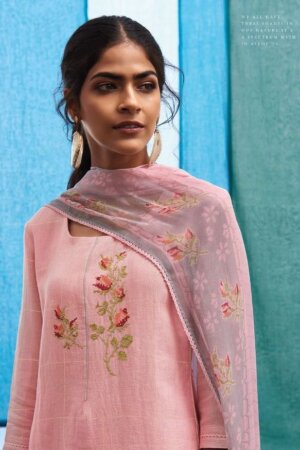 My Fashion Road Ganga Shades Premium Linen Designer Ladies Suits | Pink