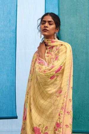 My Fashion Road Ganga Shades Premium Linen Designer Ladies Suits | Yellow