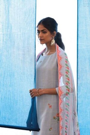 My Fashion Road Ganga Shades Premium Linen Designer Ladies Suits | Blue