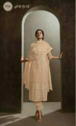 My Fashion Road Jay Vijay Shehnaaz Cotton Pant Style Dress Material | Peach