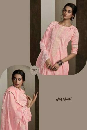 My Fashion Road Jay Vijay Shehnaaz Cotton Pant Style Dress Material | Pink