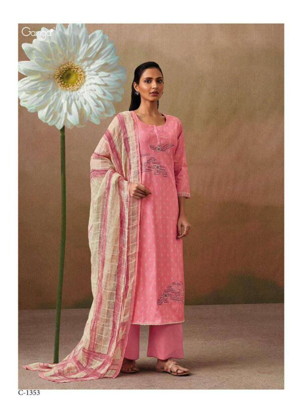 My Fashion Road Ganga Fashion Rubi Premium Cotton Unstitched Salwar Kameez | Pink