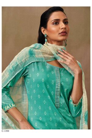 My Fashion Road Ganga Fashion Rubi Premium Cotton Unstitched Salwar Kameez | Ferozi