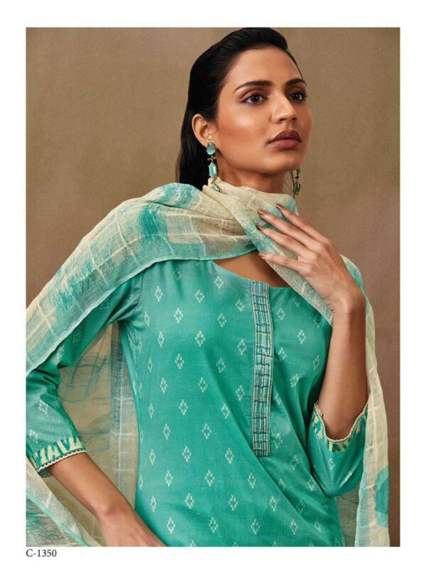 My Fashion Road Ganga Fashion Rubi Premium Cotton Unstitched Salwar Kameez | Ferozi