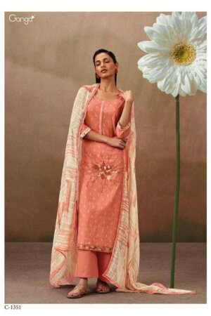 Jay Vijay Prints The Royal Garden Pure Linen Salwar Suit 8084