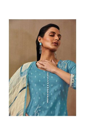 My Fashion Road Ganga Fashion Rubi Premium Cotton Unstitched Salwar Kameez | Blue