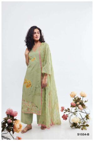 My Fashion Road Ganga Monica Exclusive Fancy Cotton Ganga Suit | Green