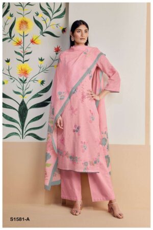 My Fashion Road Ganga Sadhna Designer Print Cotton Linen Salwar Kameez | Pink