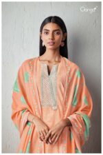 My Fashion Road Ganga Unnati Cotton Unstitched Salwar Kameez  | Orange