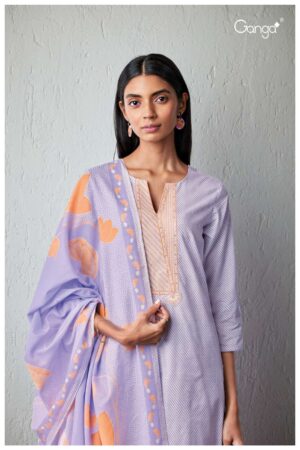 My Fashion Road Ganga Unnati Cotton Unstitched Salwar Kameez  | Lilac