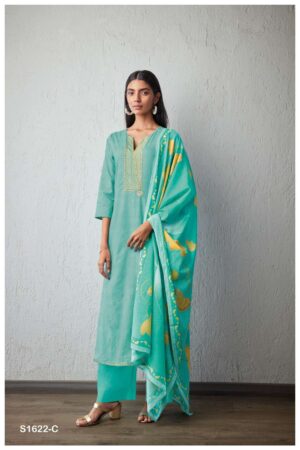 My Fashion Road Ganga Unnati Cotton Unstitched Salwar Kameez  | Green