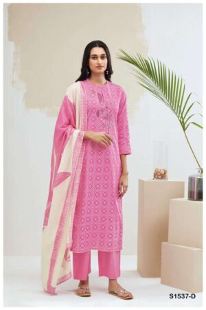 My Fashion Road Ganga Vamika Fancy Printed Unstitched Cotton Suit | Pink