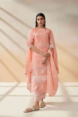 My Fashion Road Jay Vijay Jiyana Cotton Block Designs Designer Cotton Ladies Suit | Peach