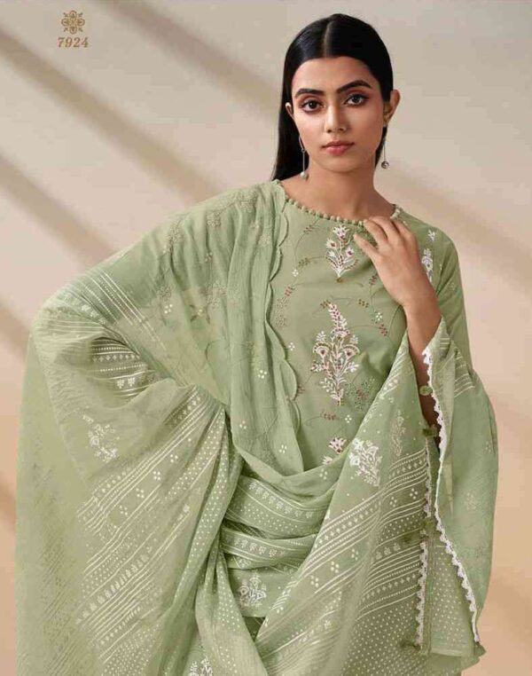 My Fashion Road Jay Vijay Jiyana Cotton Block Designs Designer Cotton Ladies Suit | Green