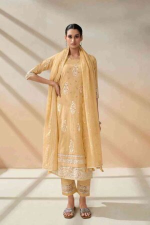 My Fashion Road Jay Vijay Jiyana Cotton Block Designs Designer Cotton Ladies Suit | Yellow