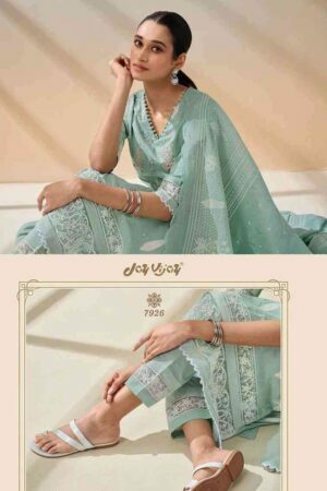 My Fashion Road Jay Vijay Jiyana Cotton Block Designs Designer Cotton Ladies Suit | Turquoise