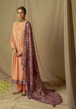 My Fashion Road Kimora Heer Kalam X Batik Designer Muslin Silk Salwar Suit | Orange