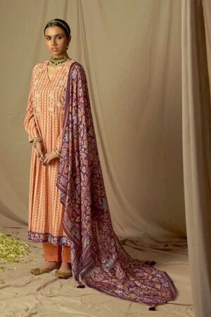 My Fashion Road Kimora Heer Kalam X Batik Designer Muslin Silk Salwar Suit | Orange