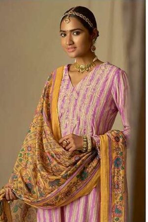 My Fashion Road Kimora Heer Kalam X Batik Designer Muslin Silk Salwar Suit | Pink