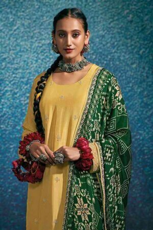 My Fashion Road Kimora Heer Laddo Exclusive Designer Silk Salwar Suit | Yellow