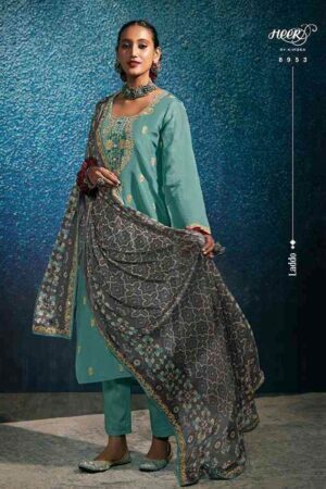 My Fashion Road Kimora Heer Laddo Exclusive Designer Silk Salwar Suit | Blue