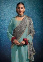 My Fashion Road Kimora Heer Laddo Exclusive Designer Silk Salwar Suit | Blue