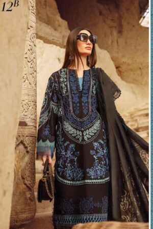 My Fashion Road Maria B Voyage Eid Unstitched Luxury Lawn 2023 | D-2312-B