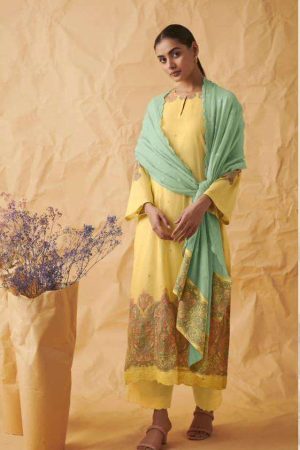 My Fashion Road Sahiba Sarg Gul Pure Lawn Cotton Digital Printed Unstitched Salwar Kameez | Yellow