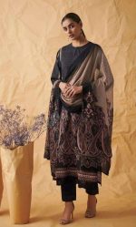 My Fashion Road Sahiba Sarg Gul Pure Lawn Cotton Digital Printed Unstitched Salwar Kameez | Black