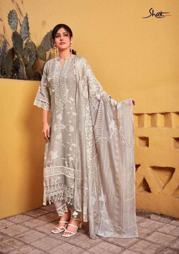 My Fashion Road Shai Khaab By Jay Vijay Designer Moga Silk Salwar Suit | Grey