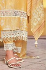 My Fashion Road Shai Khaab By Jay Vijay Designer Moga Silk Salwar Suit | Yellow