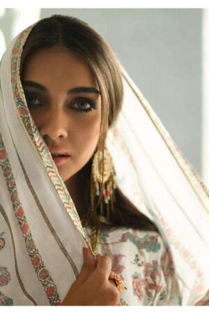 My Fashion Road Varsha Ecru Designer Fancy Linen Cotton Salwar Kameez | White
