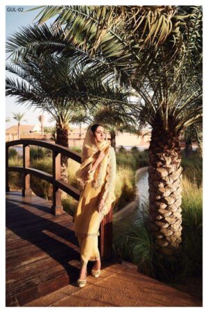 My Fashion Road Varsha Gul Designer Woven Organza Salwar Suit | Yellow