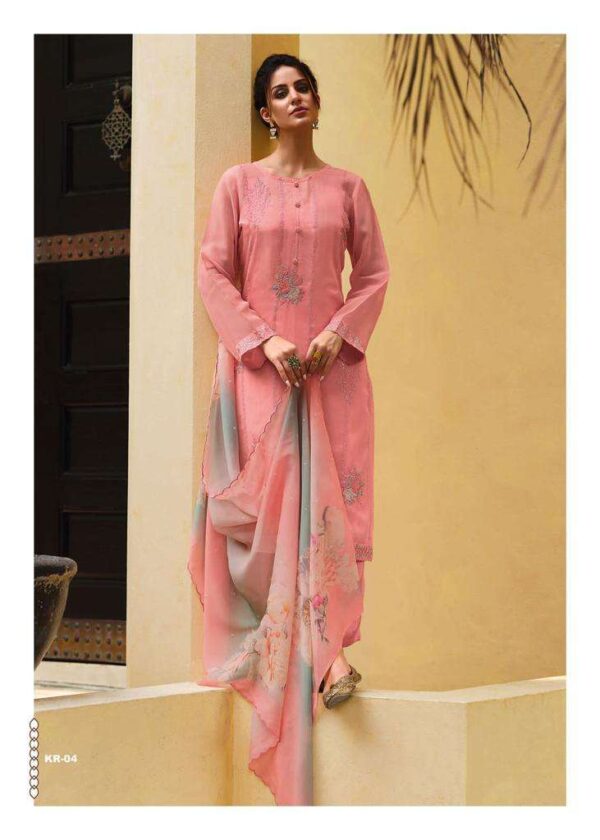 My Fashion Road Varsha Kara Designer Party Wear Organza Salwar Suit | Peach