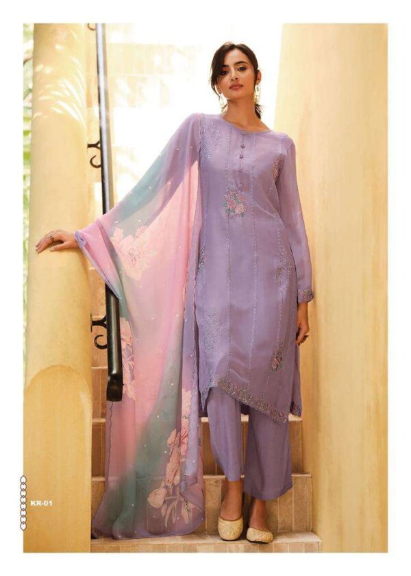 My Fashion Road Varsha Kara Designer Party Wear Organza Salwar Suit | Blue