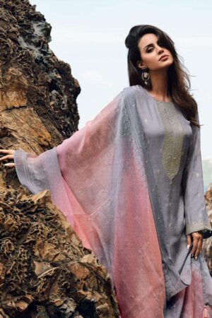 My Fashion Road Varsha Maya Exclusive Viscose Linen Woven Salwar Kameez | Ivory Blue