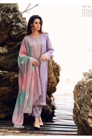 My Fashion Road Varsha Maya Exclusive Viscose Linen Woven Salwar Kameez | Lilac